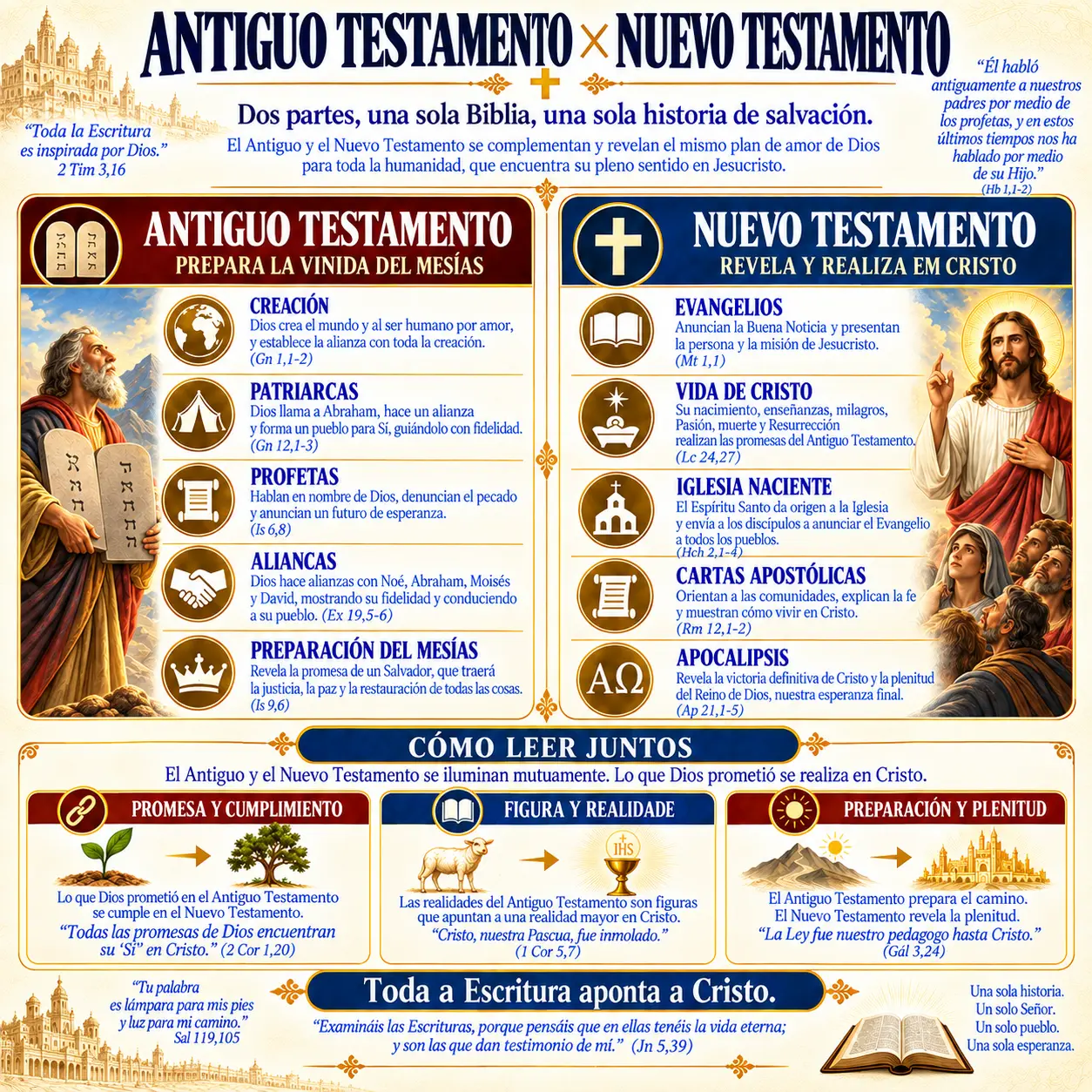 Antiguo Testamento × Nuevo Testamento