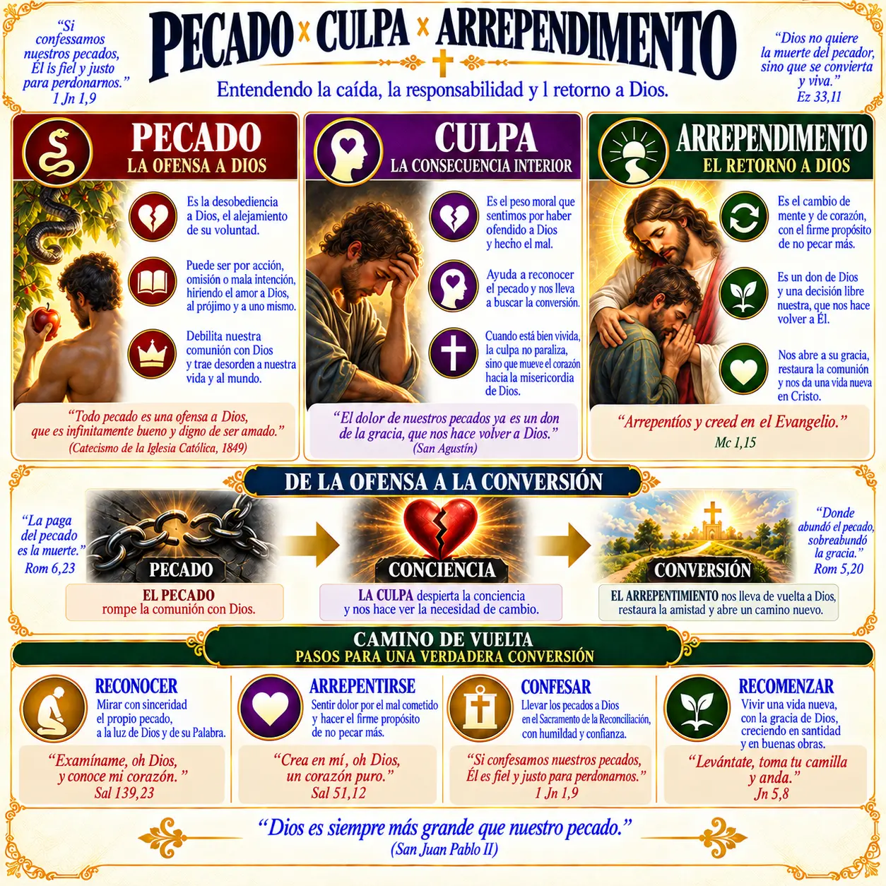 Pecado × culpa × arrepentimiento