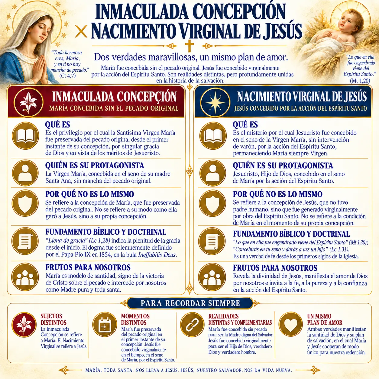 Inmaculada Concepción × nacimiento virginal de Jesús